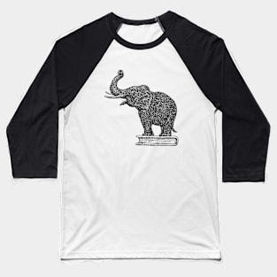 Elephant On A Book Baseball T-Shirt